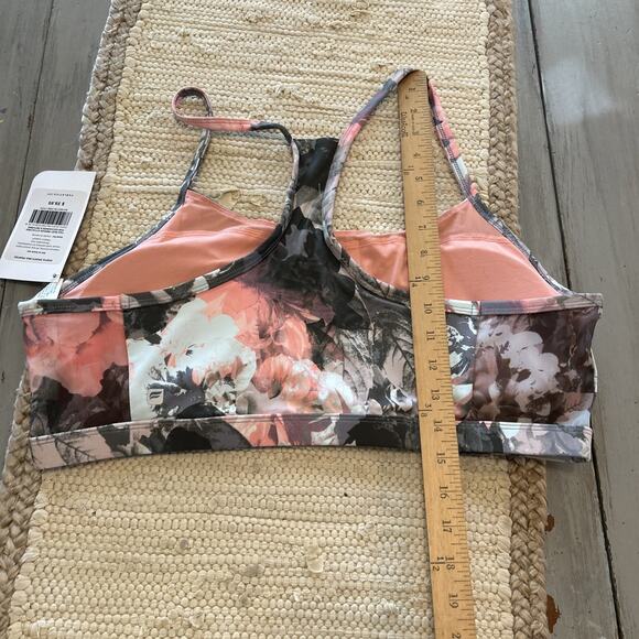 NWT Fabletics Gray Pink Rose Floral Portia Sport Bra Salar Legging Set XXL - Picture 3 of 10